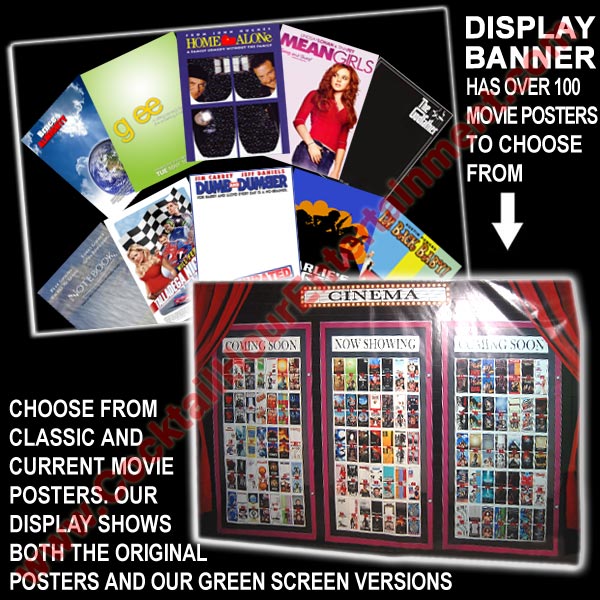 green screen movie poster display